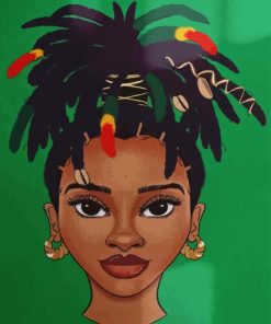 Woman With Locs Diamond Paintings