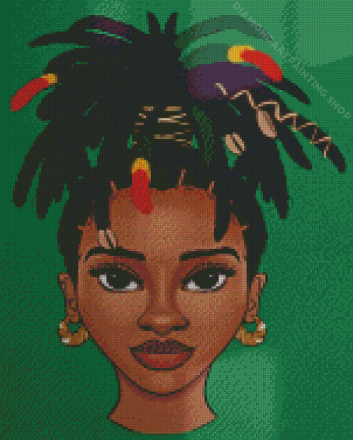 Woman With Locs Diamond Paintings