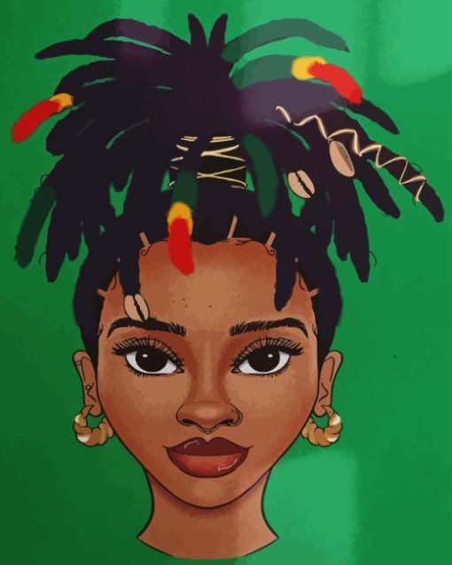 Woman With Locs Diamond Paintings