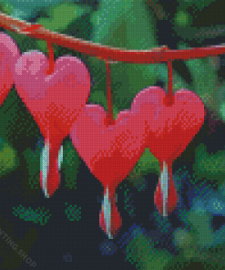 Bleeding Heart Plant Diamond Paintings