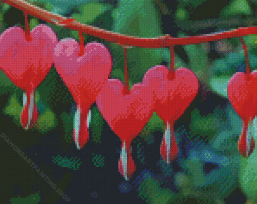 Bleeding Heart Plant Diamond Paintings