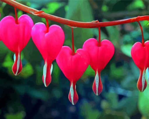 Bleeding Heart Plant Diamond Paintings