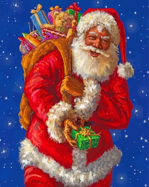 Black Santa Claus Diamond Paintings