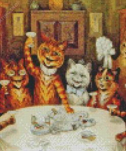 Cats Eating Diamond Paintings