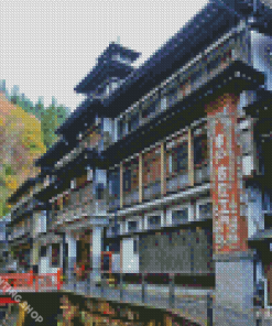 Ginzan Onsen Buildings Diamond Paintings