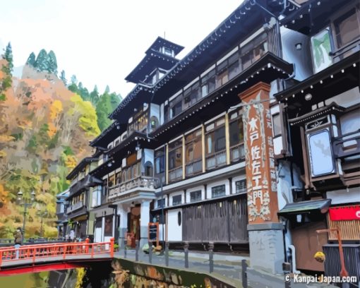 Ginzan Onsen Buildings Diamond Paintings