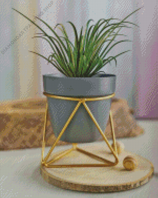 Gold Plant Pot Diamond Paintings