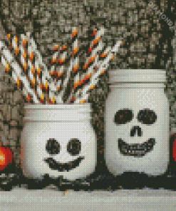 Halloween Ghost Jar Diamond Paintings