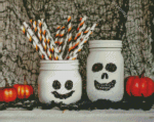 Halloween Ghost Jar Diamond Paintings