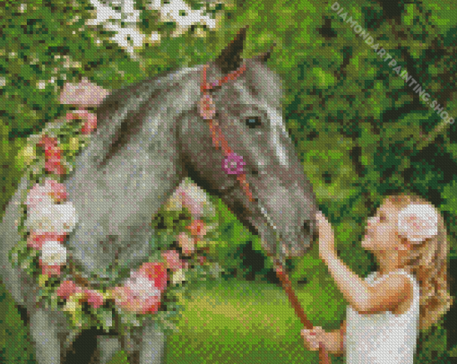 Flowering Horse Diamond Paintings