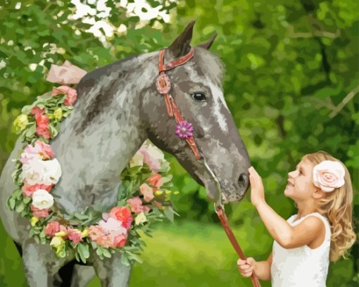 Flowering Horse Diamond Paintings