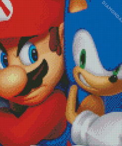 Mario And Sonic Game Diamond Paintings