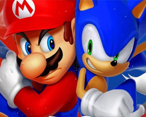 Mario And Sonic Game Diamond Paintings