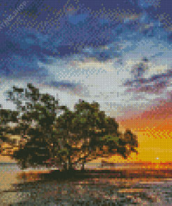 Nudgee Beach Sunrise Diamond Paintings