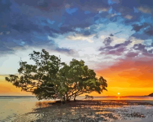 Nudgee Beach Sunrise Diamond Paintings