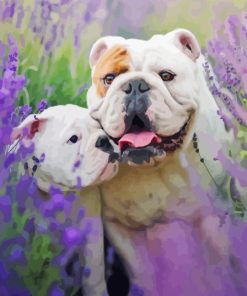 Bulldog In Lavender Diamond Paintings