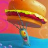 Plankton Holding Hamburger Diamond Paintings