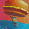 Plankton Holding Hamburger Diamond Paintings