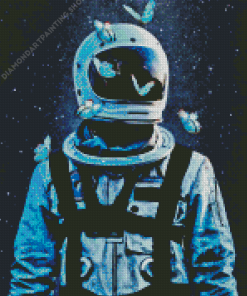 Spaceman With Butterflies Diamond Paintings