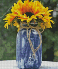 Sunflowers In Jar Diamond Paintings