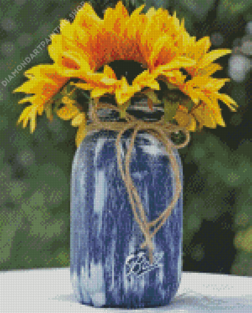 Sunflowers In Jar Diamond Paintings