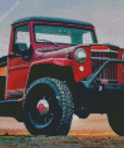 Willys Jeep Pickup Diamond Paintings