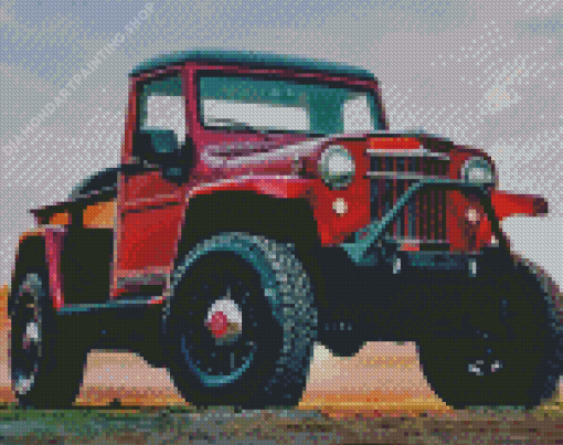 Willys Jeep Pickup Diamond Paintings