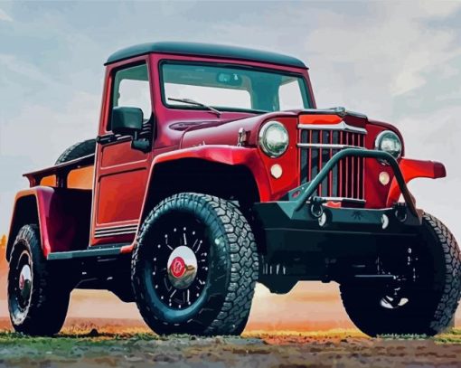 Willys Jeep Pickup Diamond Paintings