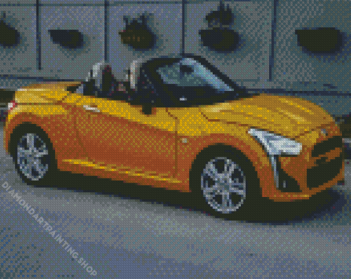 Yellow Daihatsu Cpen Diamond Paintings