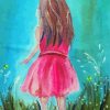 Girl In Pink Dress Diamond Paintings