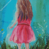 Girl In Pink Dress Diamond Paintings