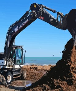 Black Excavator Diamond Paintings