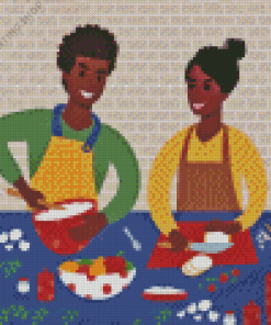 Couple Cooking Diamond Paintings