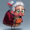 Cartoon Old Woman Diamond Paintings