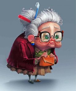 Cartoon Old Woman Diamond Paintings