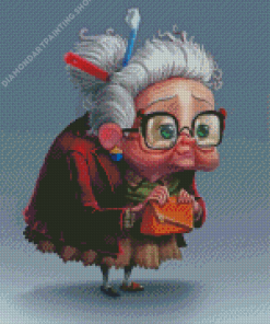 Cartoon Old Woman Diamond Paintings