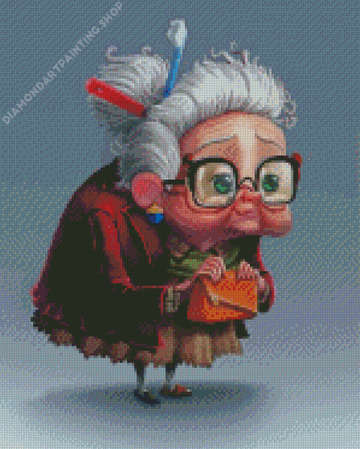 Cartoon Old Woman Diamond Paintings