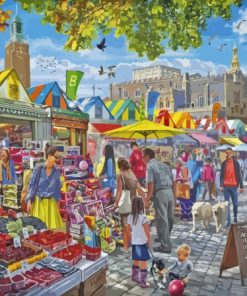 Market Day Norwich Diamond Paintings