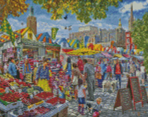 Market Day Norwich Diamond Paintings