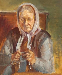 Old Woman Knitting Diamond Paintings