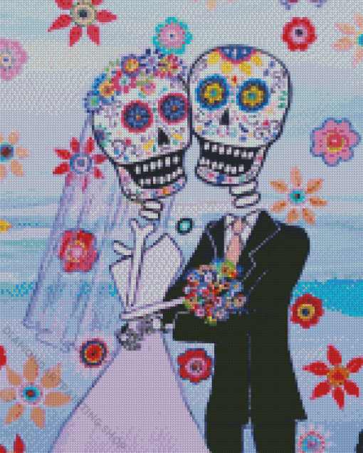 Romantic Sugar Skull Diamond Paintings