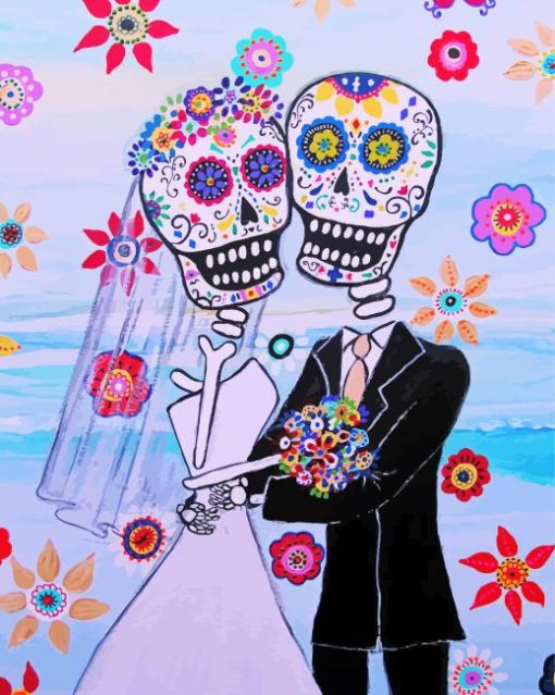 Romantic Sugar Skull Diamond Paintings