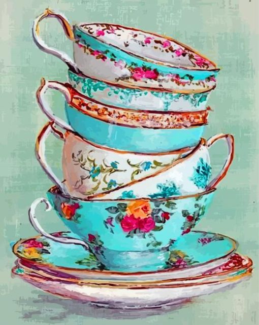 Tea Cups Diamond Paintings