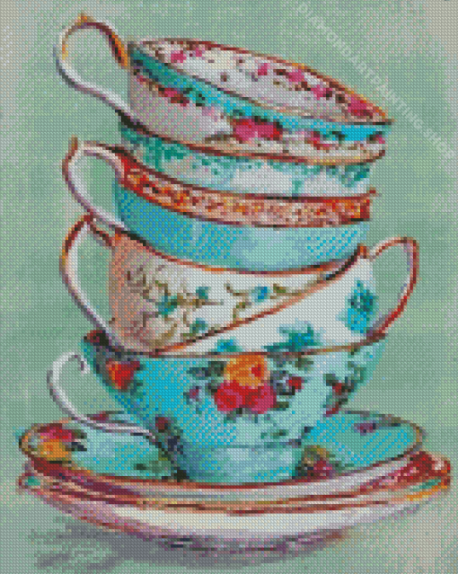 Tea Cups Diamond Paintings