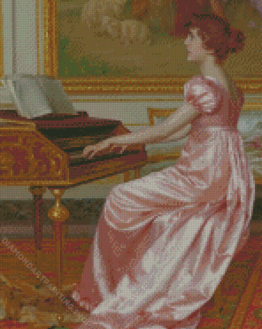 Woman Playing Piano Diamond Paintings