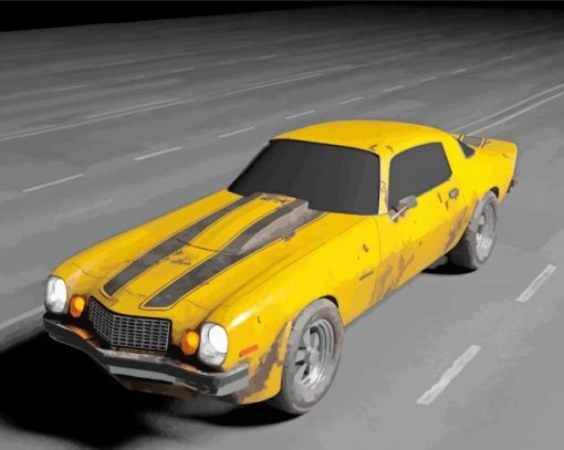 Yellow Camaro Diamond Paintings