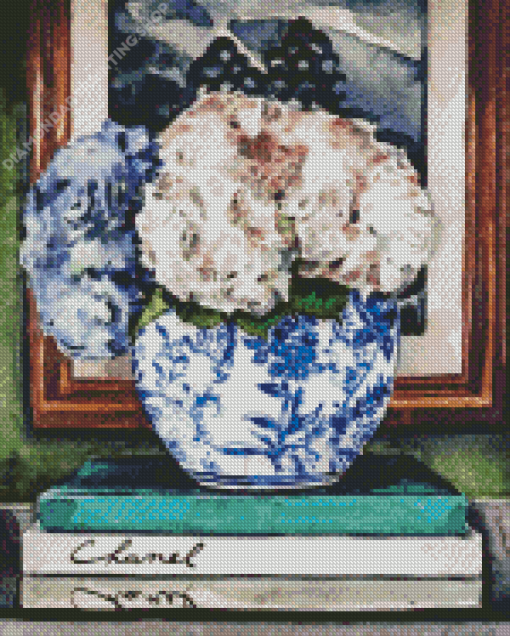 Vase On Books Diamond Paintings