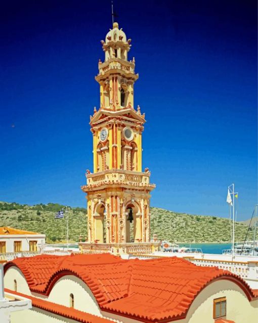 Church Tower Symi Diamond Paintings