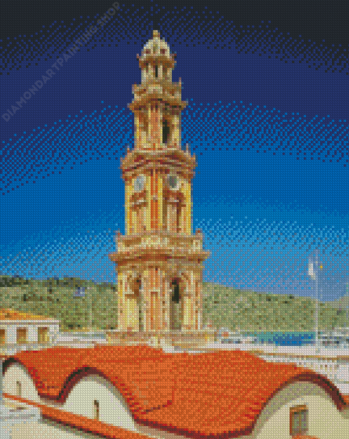 Church Tower Symi Diamond Paintings