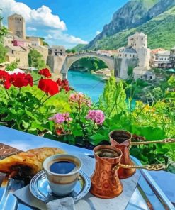 Coffee In Bosnia Mostar Diamond Paintings